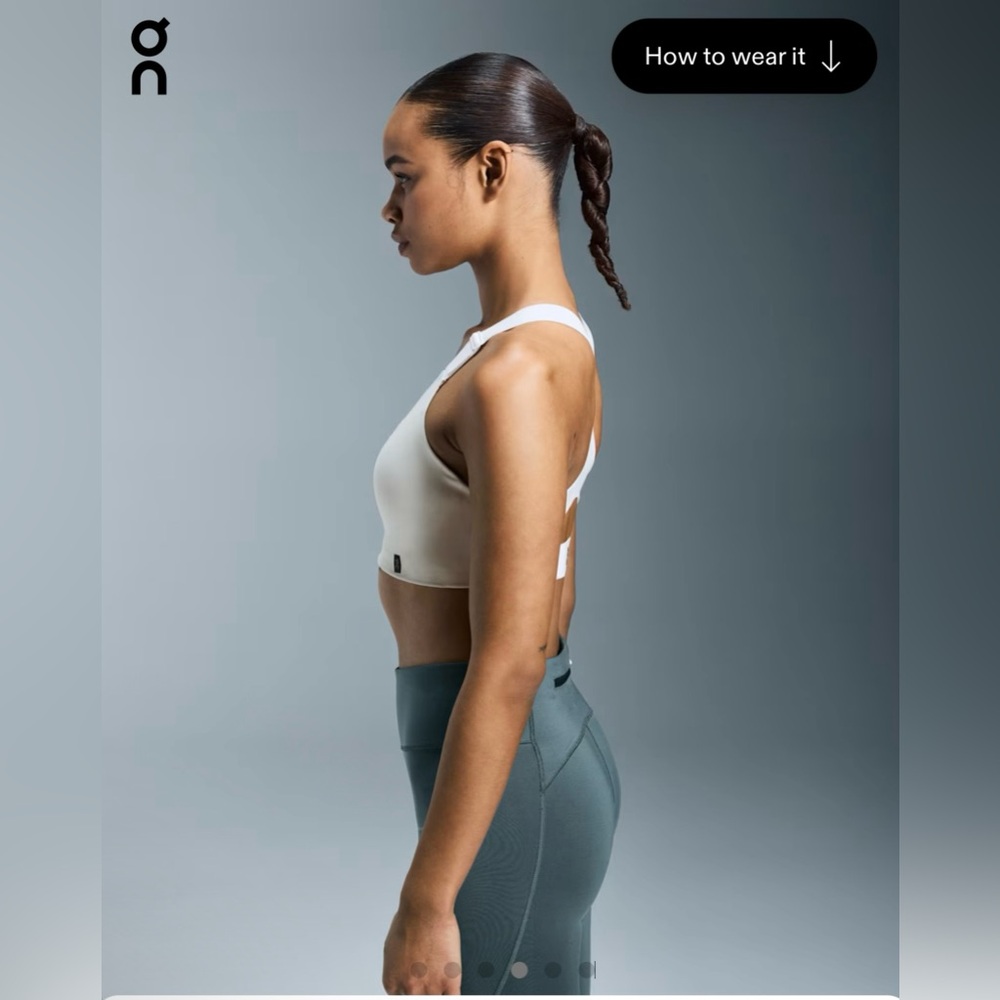 NWT π ON CLOUD Climate Performance Flex Bra Running Sports Bra - undyed white - Picture 8 of 14